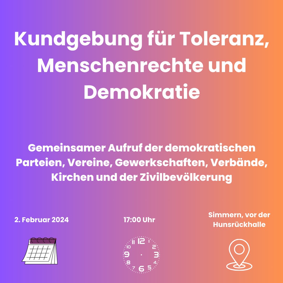 Kundgebung für Toleranz, Menschenrechte und Demoratie