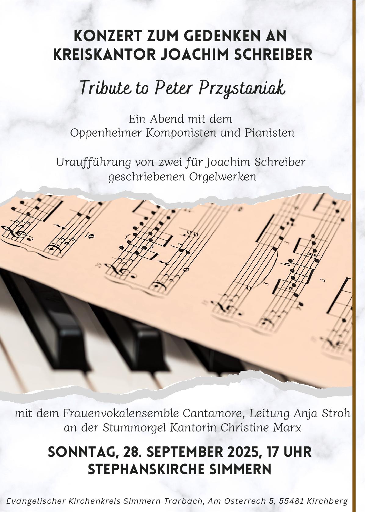 Konzert zum Gedenken an Kreiskantor Joachim Schreiber