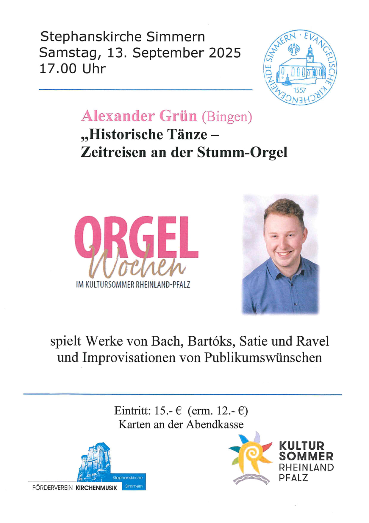 "Historische Tänze - Zeitreisen an der Stumm-Orgel"