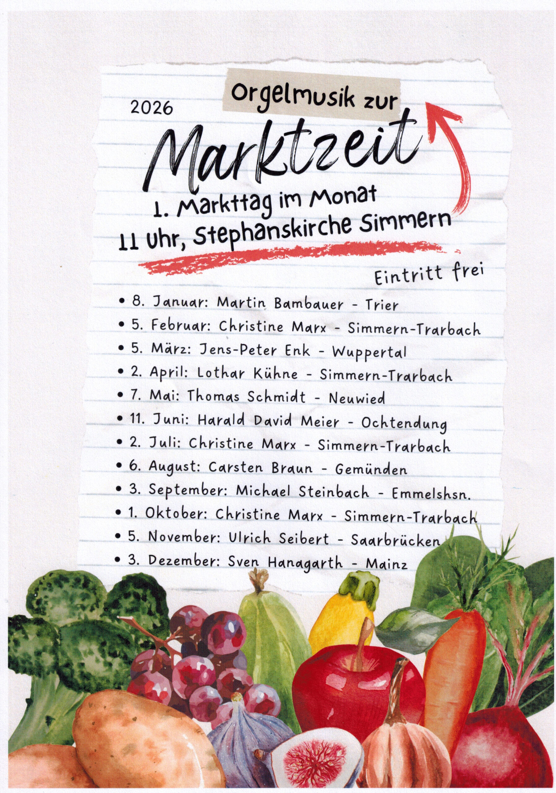 Orgelmusik zur Markzeit - 1. Markttag im Monat in der Stephanskirche