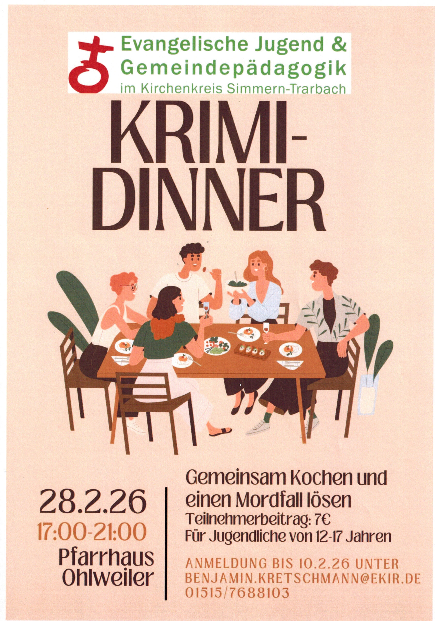 Krimi-Dinner für Jugendliche im Pfarrhaus in Ohlweiler