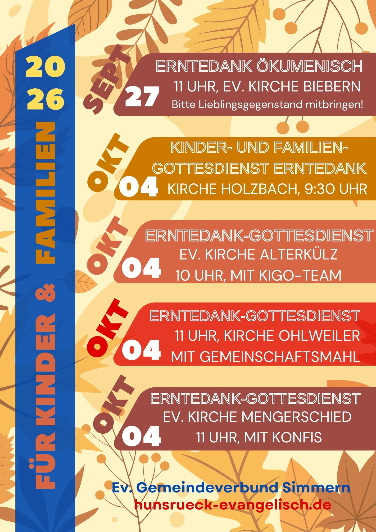 Erntedankgottesdienste für Kinder & Familien