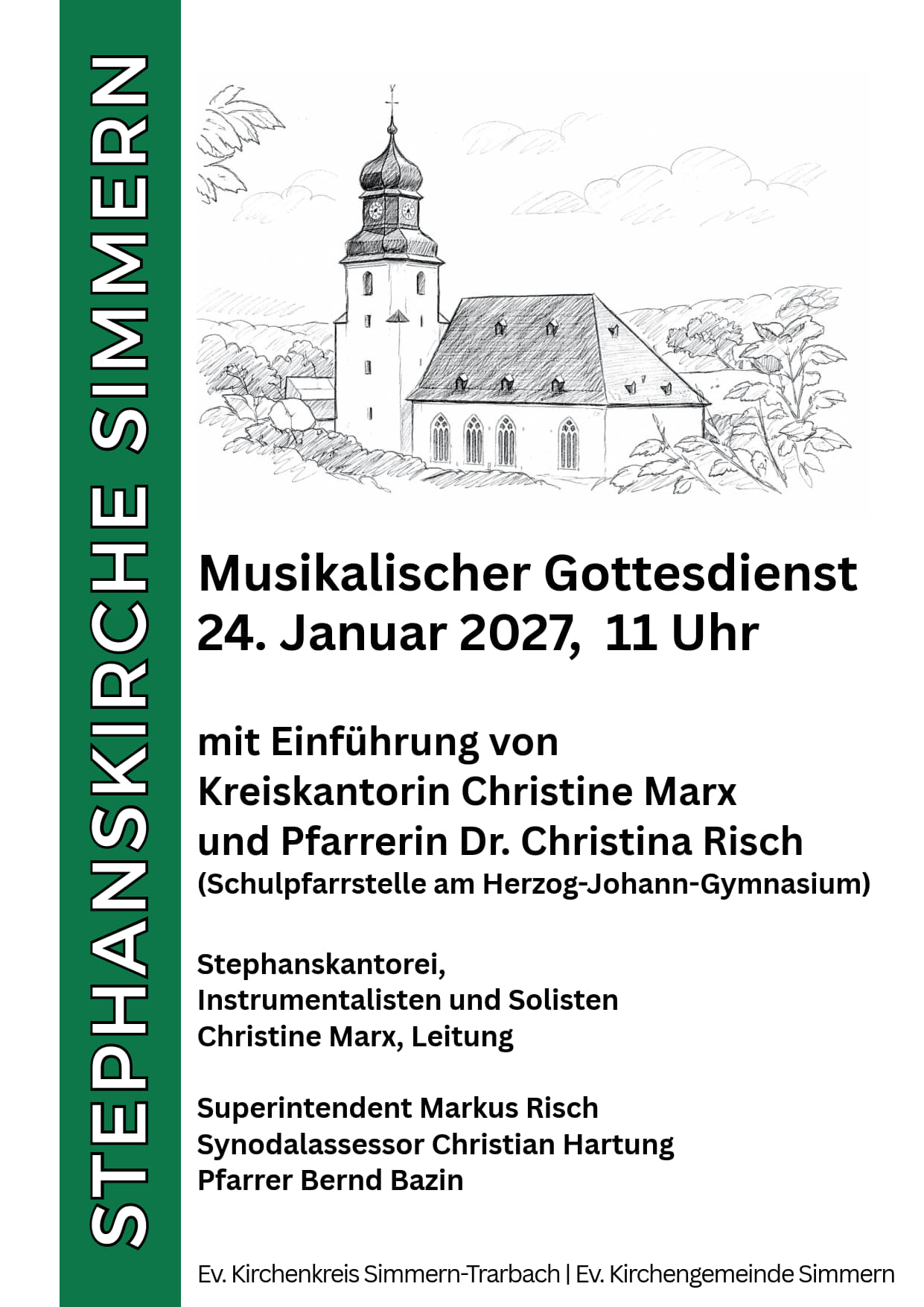 Musikalischer Gottesdienst in der Stephanskirche. Mit Einführung von Kreiskantorin Christine Marx und Pfarrerin Christina Risch (Schulpfarrstelle am HJG)